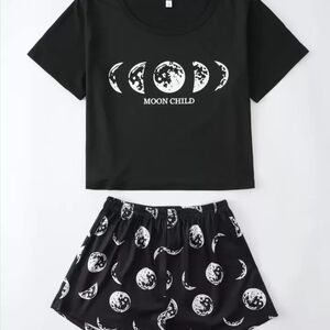 Black Moon Child T-Shirt and Shorts Set